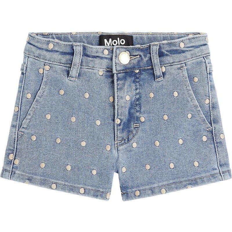 Molo Alvira polka-dot embroidered denim shorts