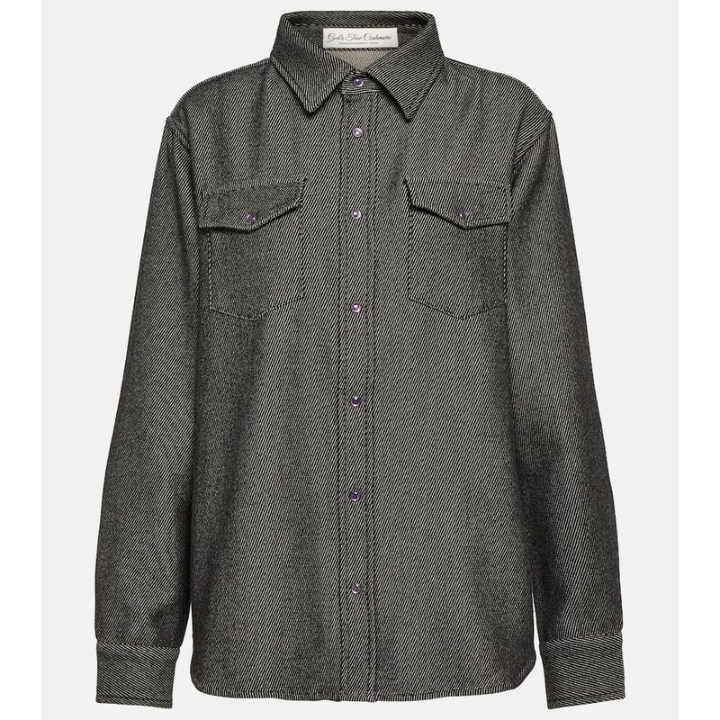 Gods True Cashmere Cashmere and cotton denim shirt