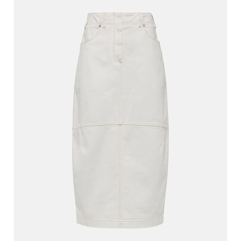 Brunello Cucinelli Denim midi skirt