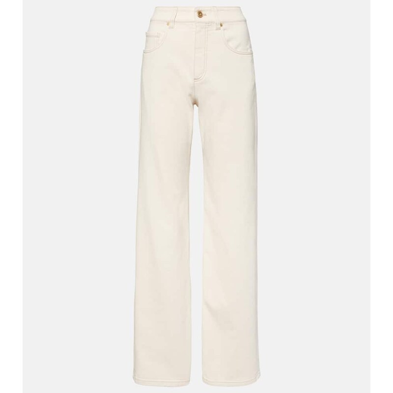 Brunello Cucinelli Garment-dyed wide-leg jeans