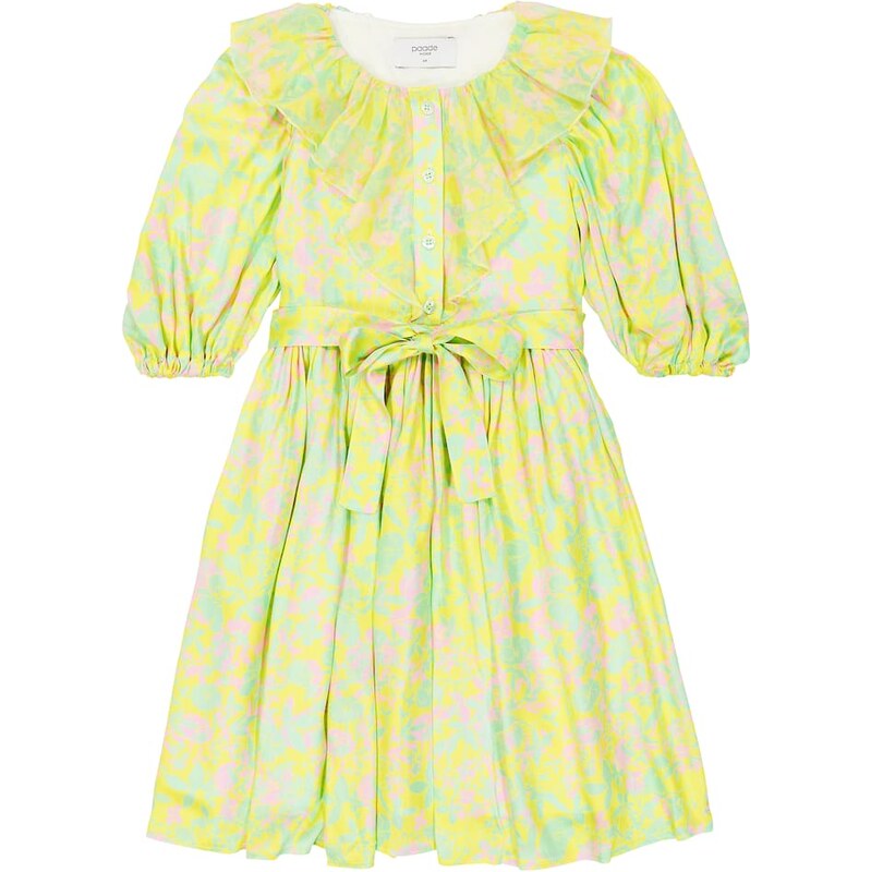 Paade Mode Ruched balloon-sleeve shirt dress