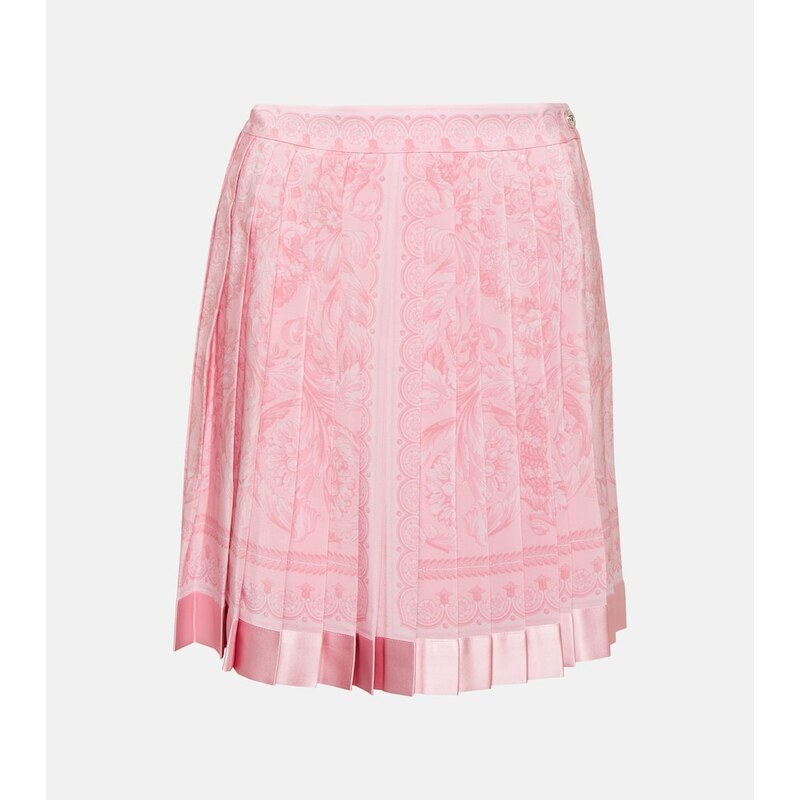 Versace Barocco pleated silk miniskirt