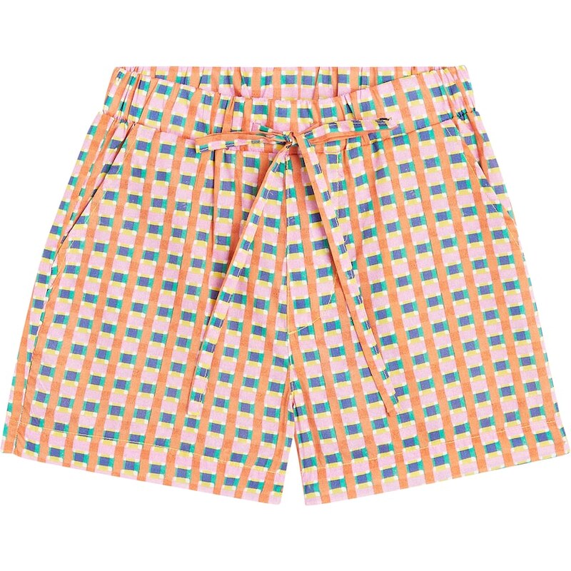 Paade Mode Falter checked cotton shorts