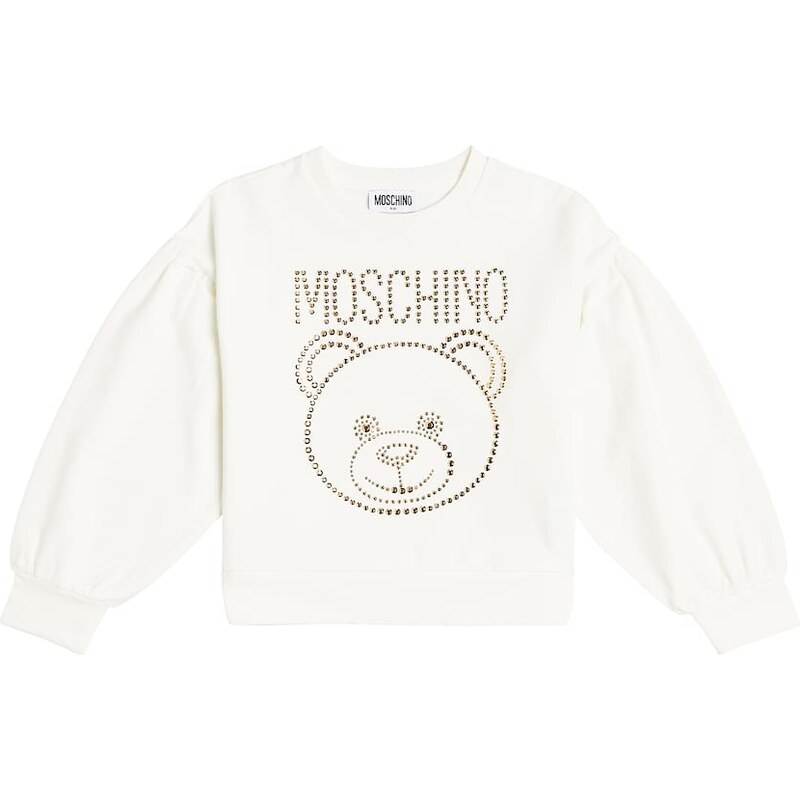 Moschino Kids Embellished cotton-blend sweatshirt
