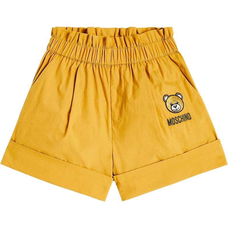 Moschino Kids Teddy Bear high-rise cotton shorts