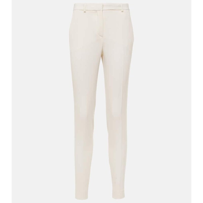 Versace High-rise wool slim pants