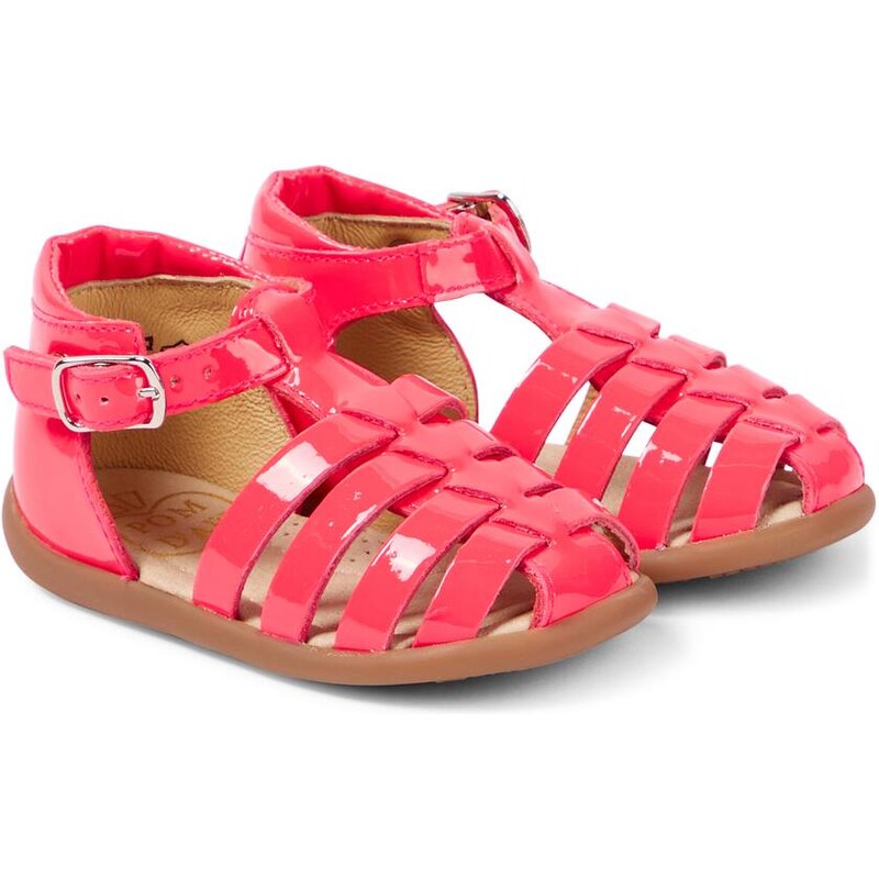 Pom dApi Baby Stand-Up Strap patent leather sandals