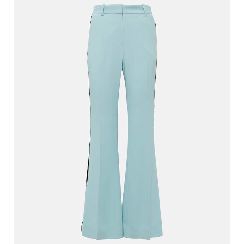 Nina Ricci Velvet-trimmed cady flared pants