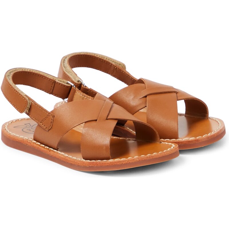 Pom dApi Plage-Stitch Cross leather sandals
