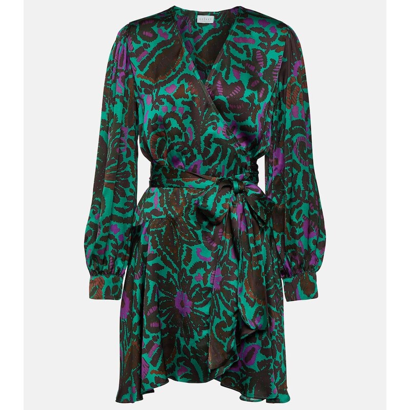 Velvet Bridget printed satin minidress