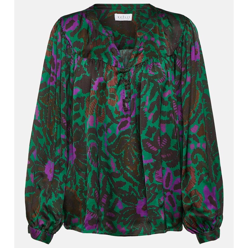 Velvet Reeve printed satin blouse