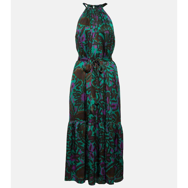 Velvet Kareese printed satin midi dress