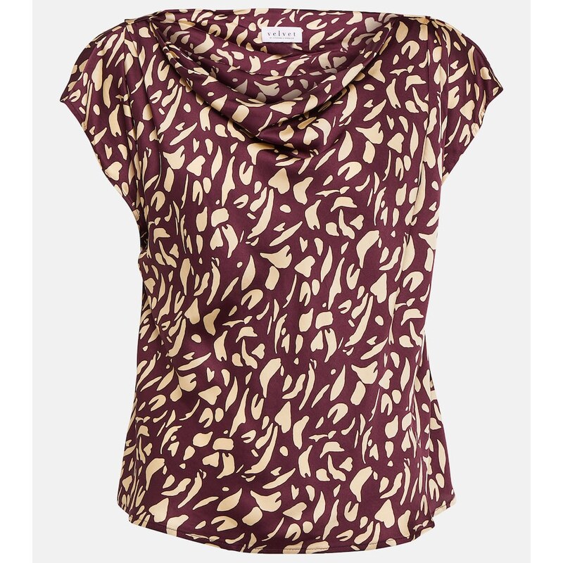 Velvet Devi printed satin top