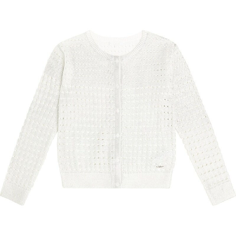 Chloé Kids Metallic cotton cardigan