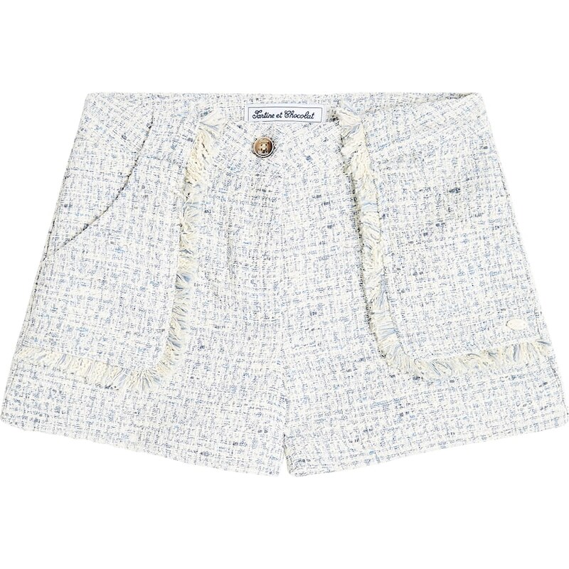 Tartine et Chocolat Fringed tweed shorts
