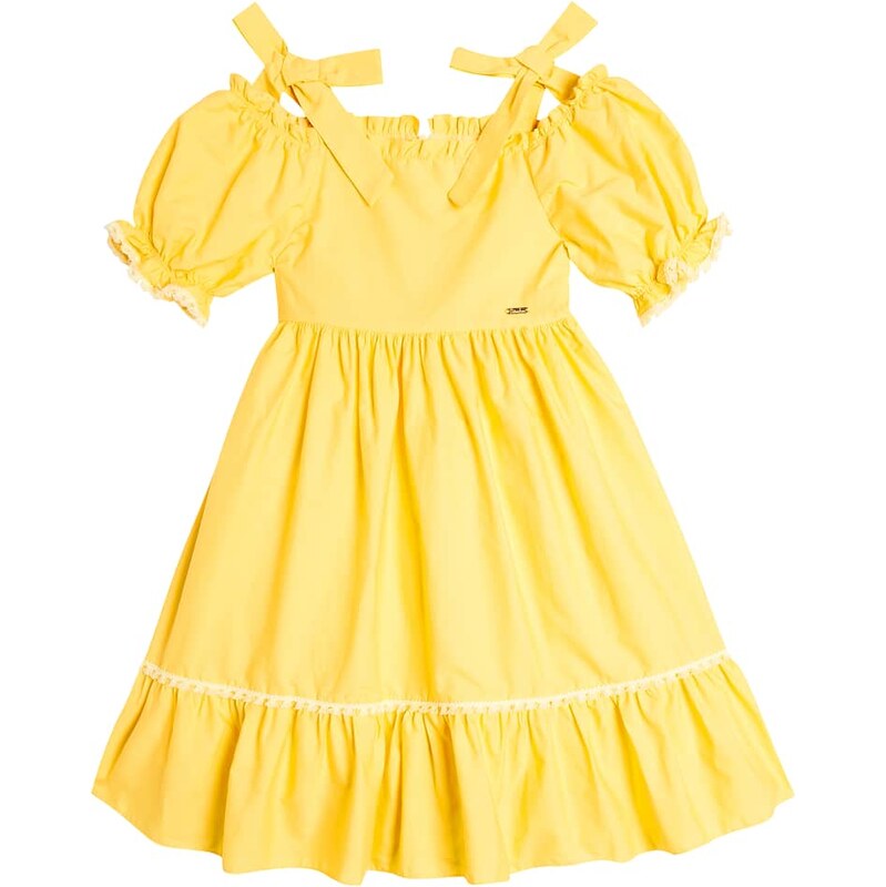 Patachou Bow-detail tiered cotton dress