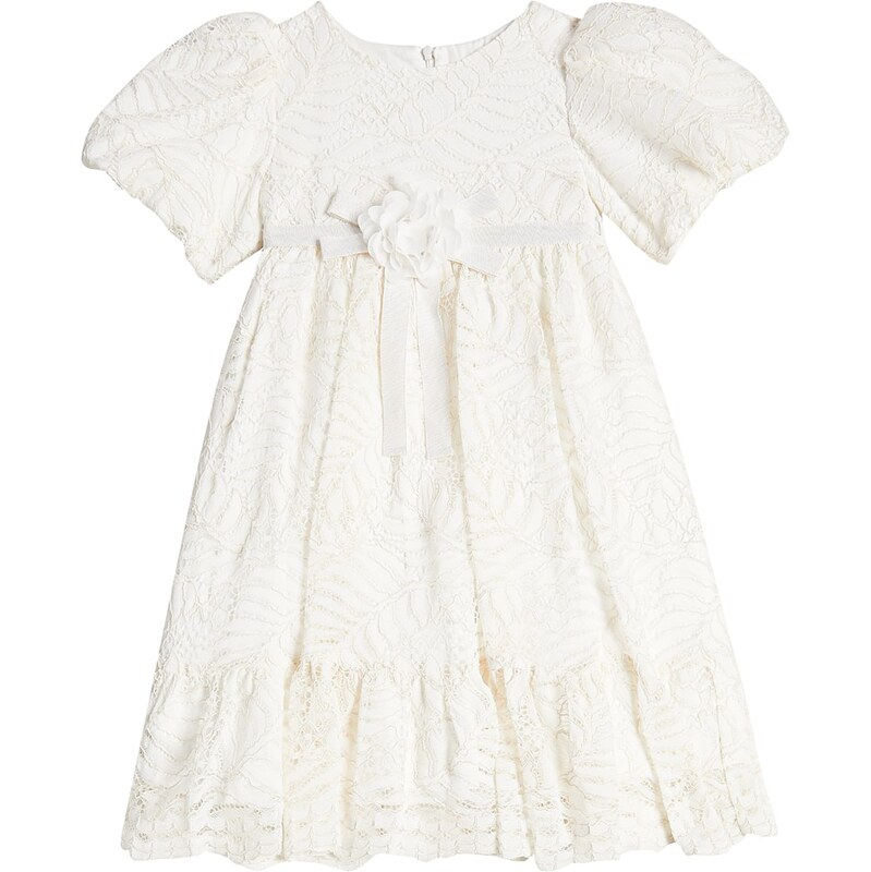 Patachou Floral-appliquÃ gathered lace dress