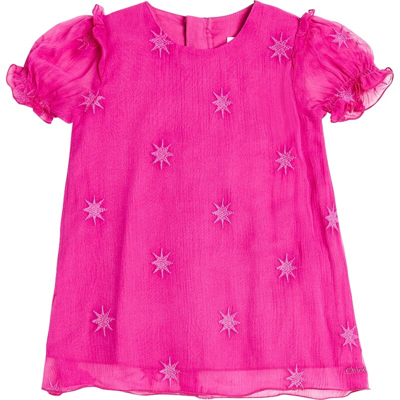 Chloé Kids Baby short-sleeve silk dress