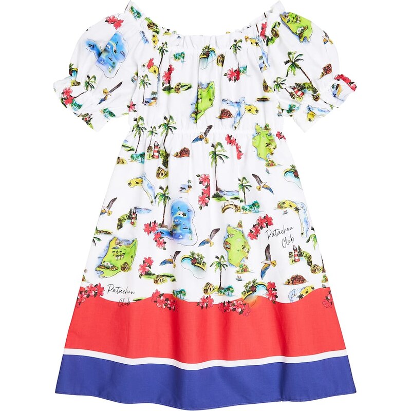 Patachou Printed striped cotton dress