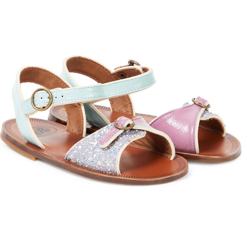 PèPè Glitter leather sandals