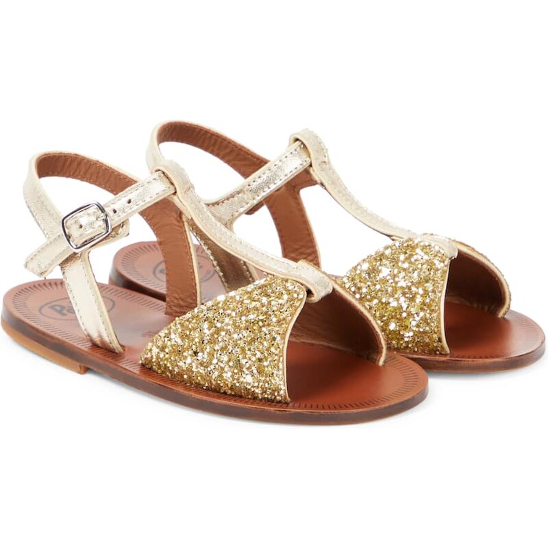 PèPè Glitter leather sandals