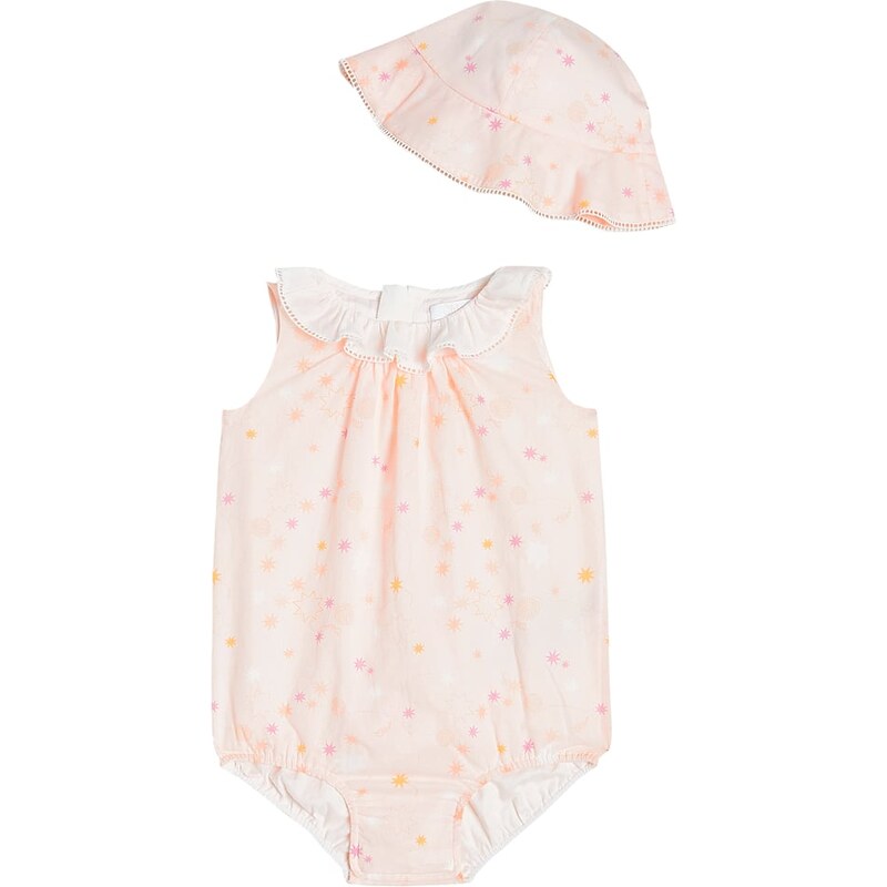 Chloé Kids Baby cotton playsuit and sunhat set