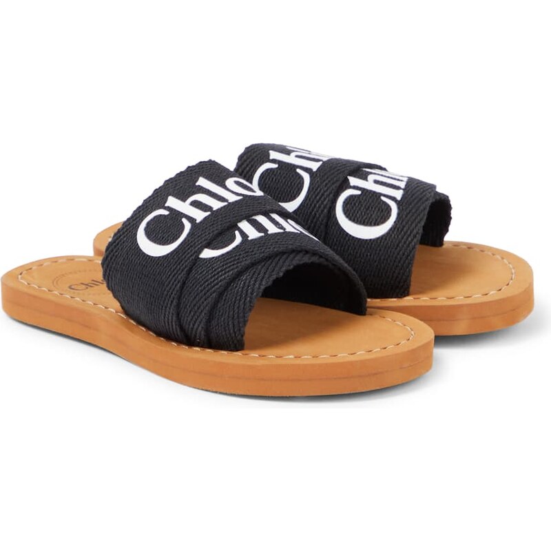 Chloé Kids Aqua logo sandals