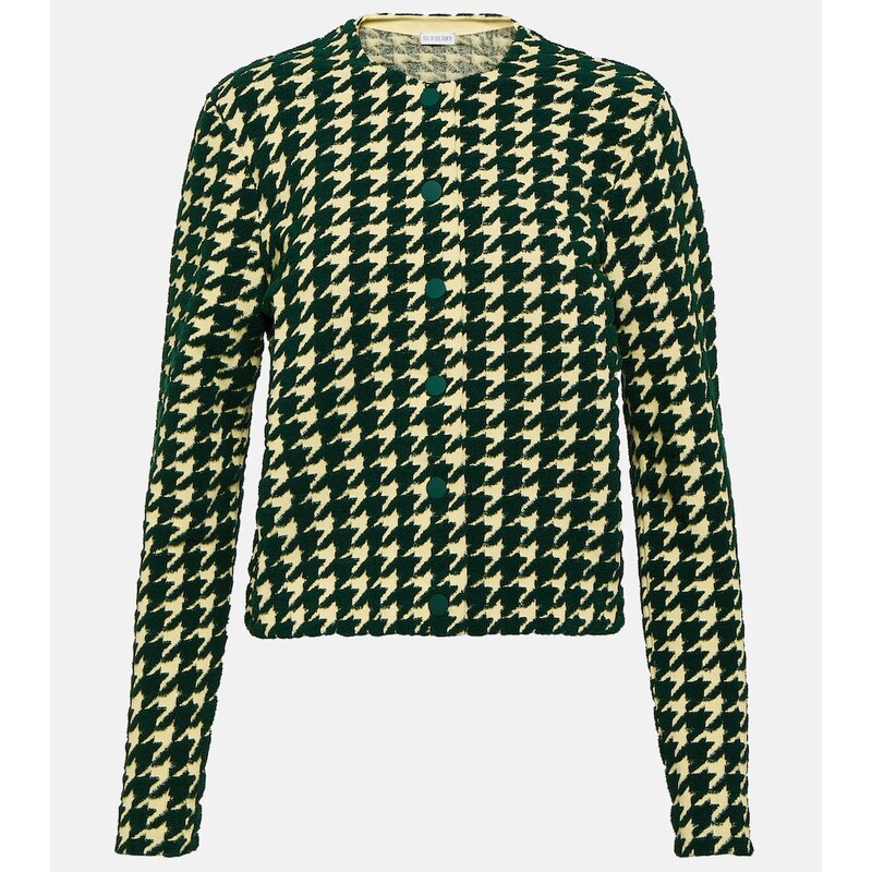 Burberry Houndstooth cotton-blend cardigan