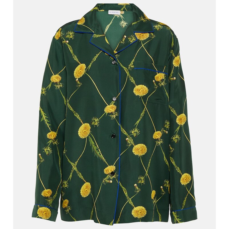 Burberry Floral silk poplin pajama shirt