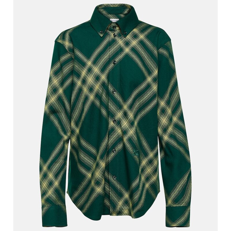 Dámská košile Burberry z vlny s checkovým vzorem