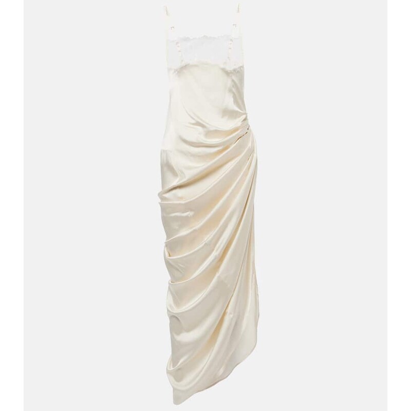 Jacquemus La Saudade BrodÃe satin slip dress