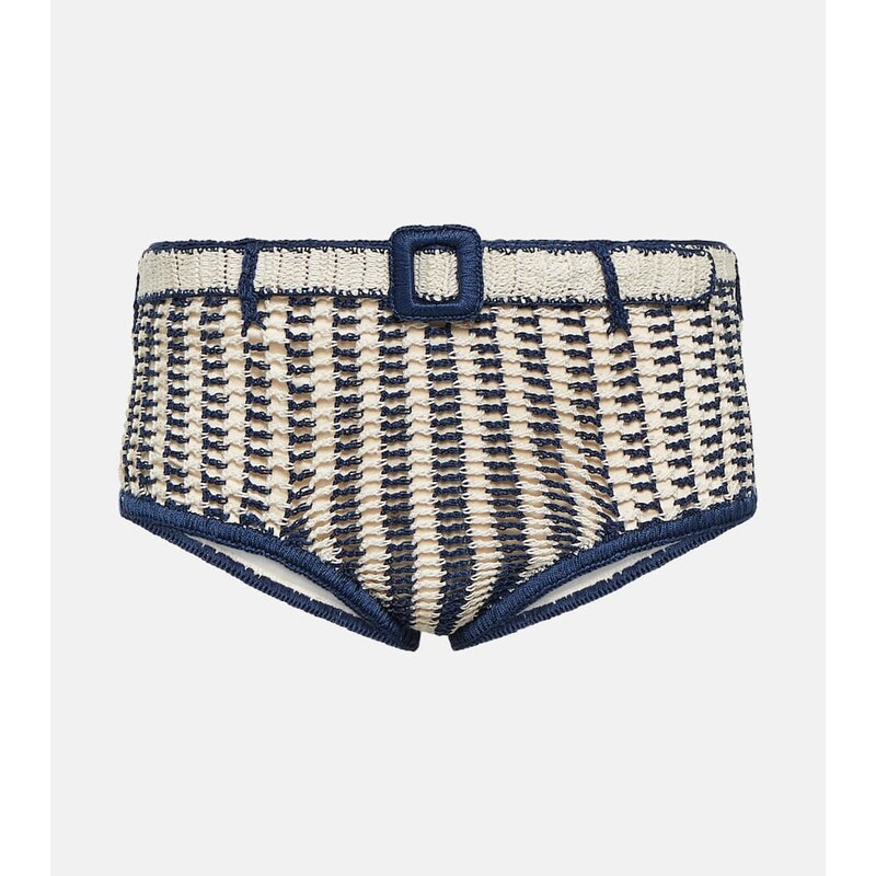 Anna Kosturova High-rise crochet cotton bikini bottoms