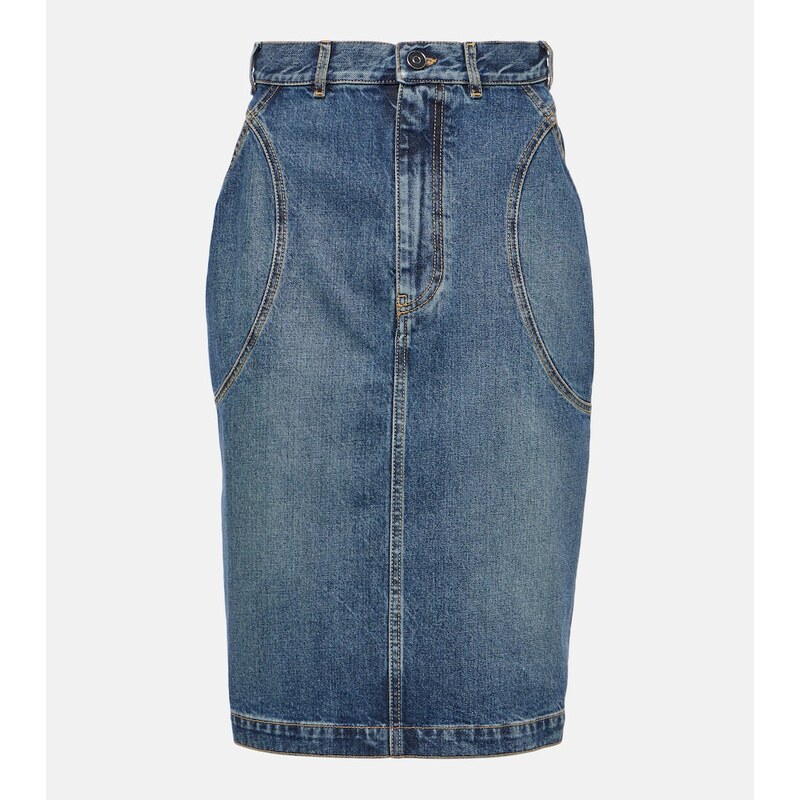 Alaïa Denim pencil skirt