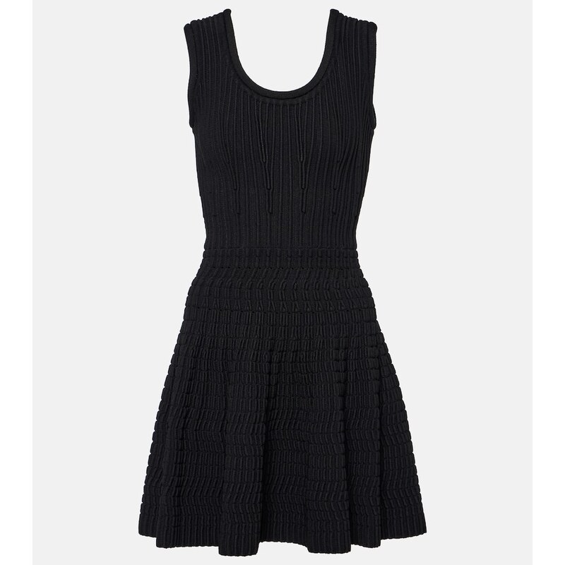 Alaïa Pointelle minidress v černé barvě