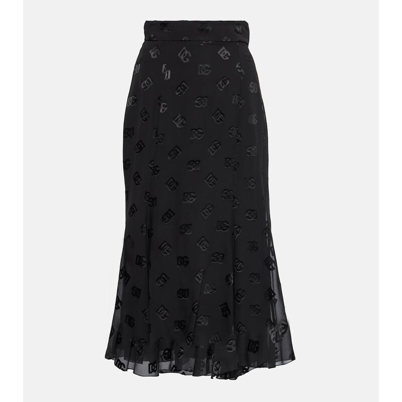 Dolce&Gabbana DG devorÃ satin midi skirt