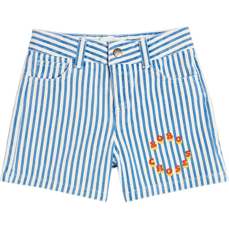 Bobo Choses Logo striped cotton shorts