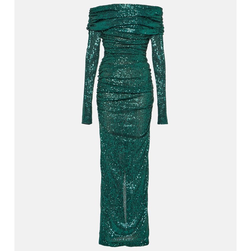 Dolce&Gabbana Off-shoulder sequined gown