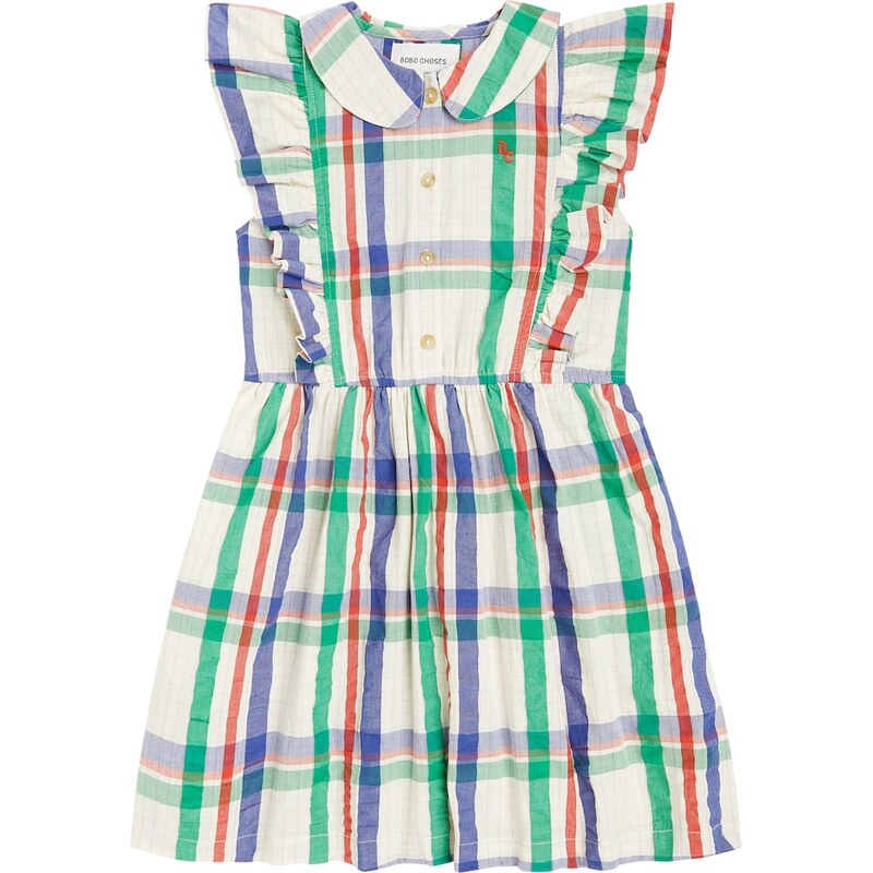 Bobo Choses Checked ruffle-trimmed cotton dress