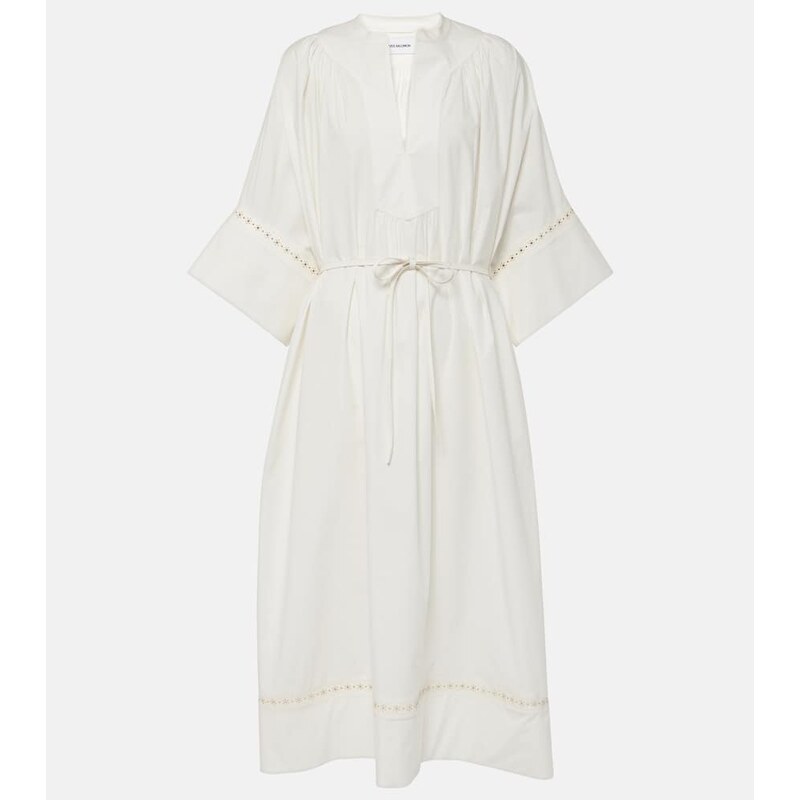 Yves Salomon Belted cotton-blend maxi dress