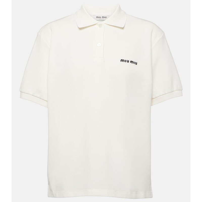 Miu Miu Logo cotton piquÃ polo shirt