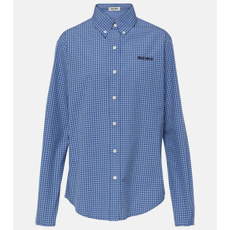 Miu Miu Logo cotton poplin shirt