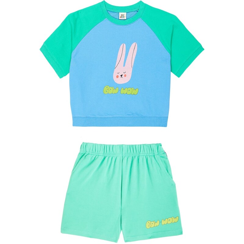Jellymallow Rabbit cotton jersey sweatshirt and sweatpants set