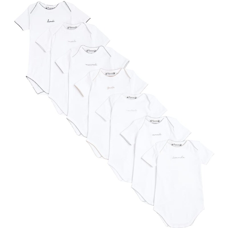 Bonpoint Baby set of 7 printed cotton jersey bodysuits