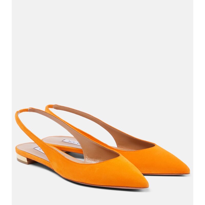 Aquazzura Purist suede slingback flats