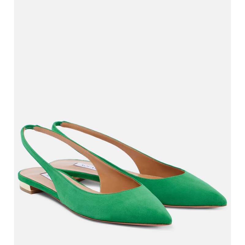 Aquazzura Purist suede slingback flats