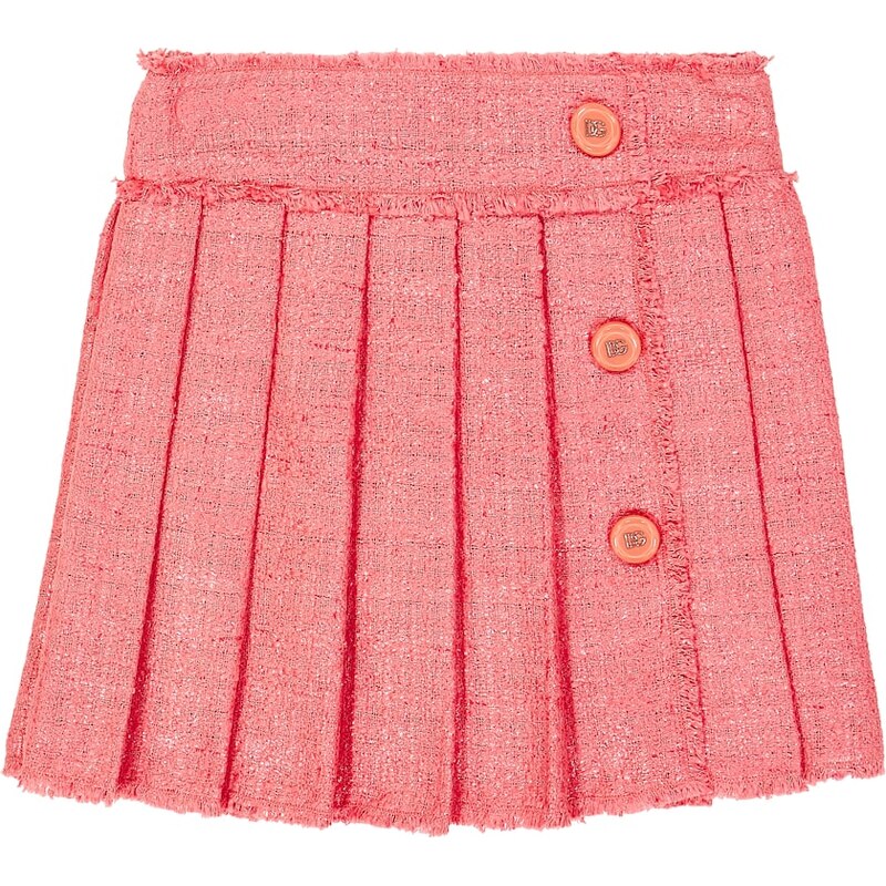 Dolce&Gabbana Kids Pleated cotton-blend tweed skirt