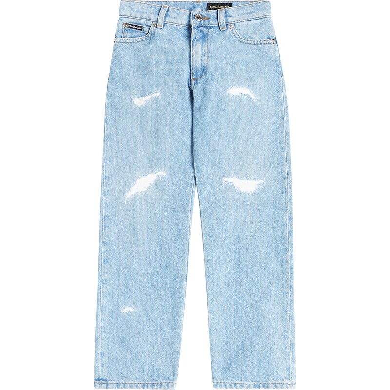 Dolce&Gabbana Kids Distressed straight jeans