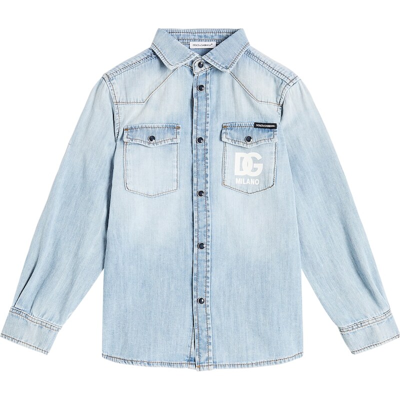 Dolce&Gabbana Kids DG denim shirt