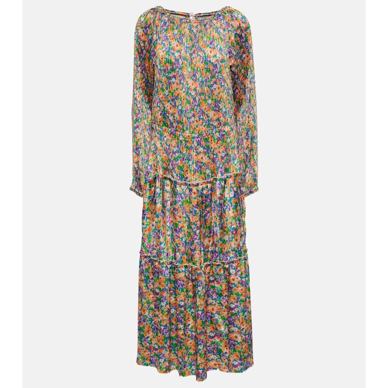 Plan C Floral pleated midi dress