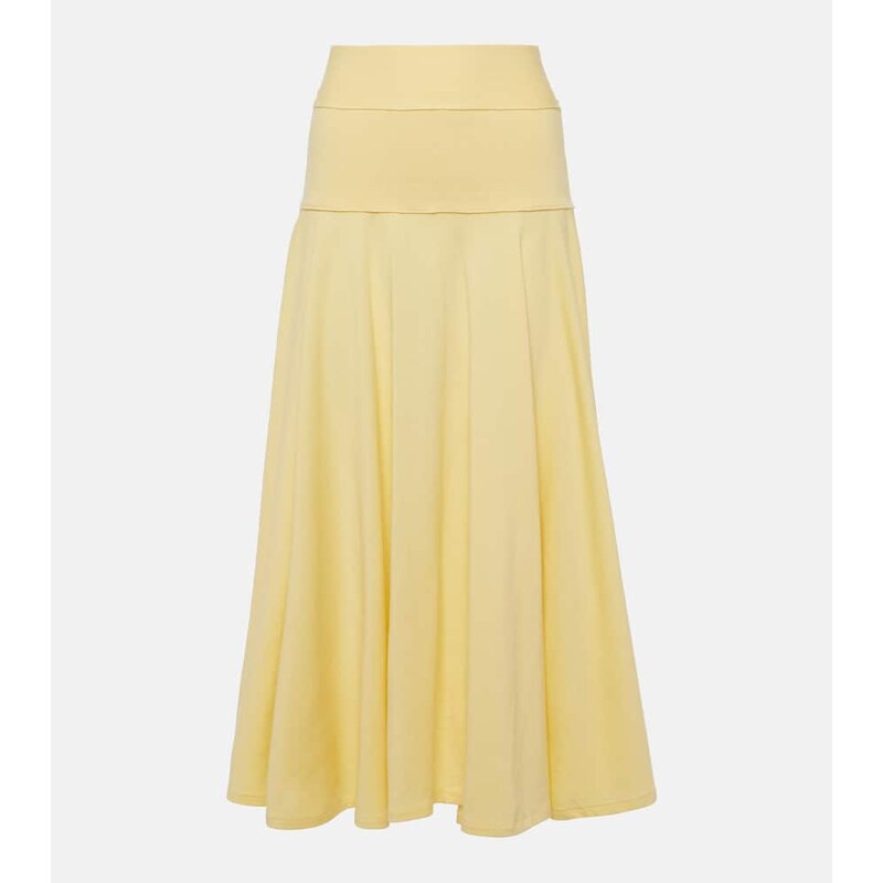 Sukně Plan C pleated knit midi skirt v žluté barvě